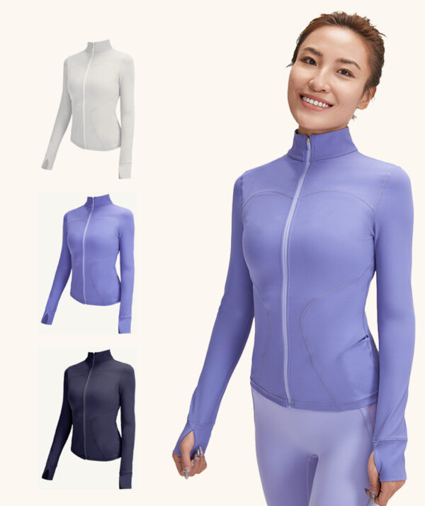 JU ACTIVE Striped Yoga Sport Jacket - Color Option
