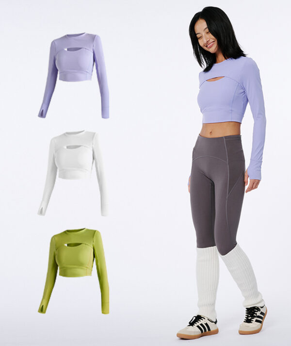 Padded yoga long-sleeved T-shirt - Color Option