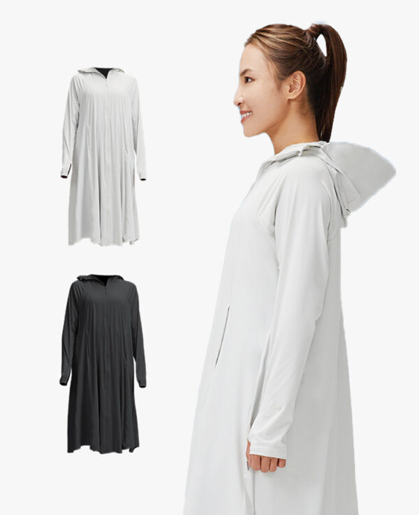 Hooded Long Sun Protection Hooded Jacket - Color Variation