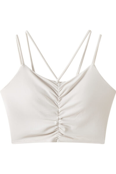 Spaghetti Strap Sports Bra - White