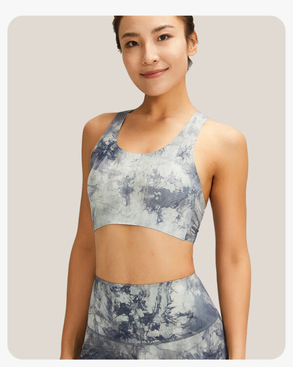 Tie-Dye Yoga Bra - Gray Ink