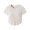 Short-Sleeved T-Shirt with Cup - White