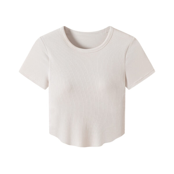 Short-Sleeved T-Shirt with Cup - White