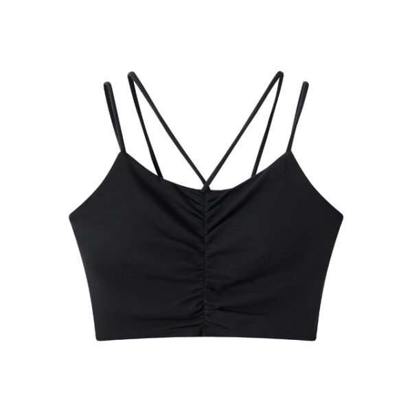 Spaghetti Strap Sports Bra - Black