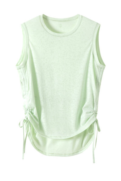 Loose drawstring vest - Mint Green