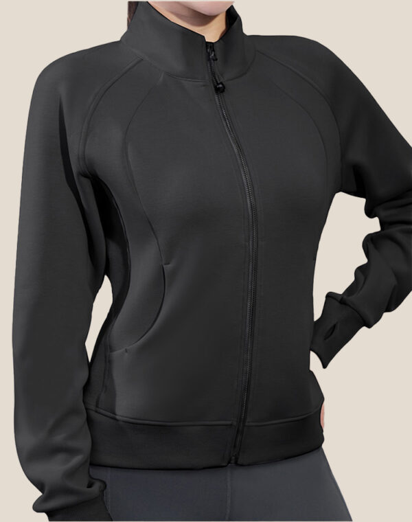 Soft stand collar jacket - Black