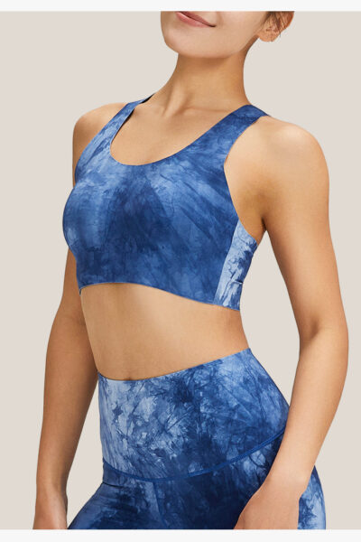 Tie-Dye Yoga Bra - Blue Ink