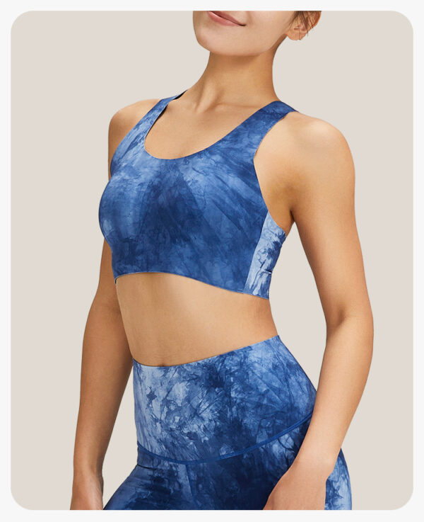 Tie-Dye Yoga Bra - Blue Ink