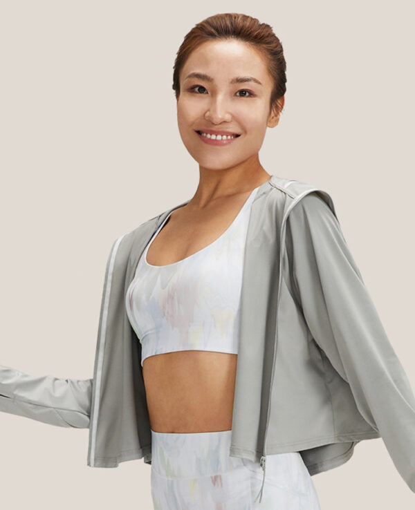 Hooded Cape Sun Protection Clothing Jacket - Grey