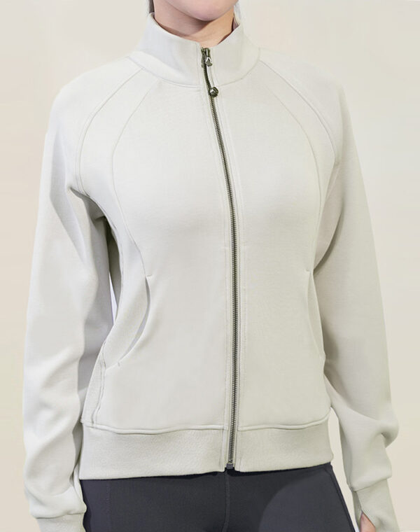 Soft stand collar jacket - Elegant White