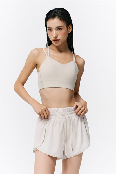 JU ACTIVE Low-intensity stripe sports BRA - White Gray