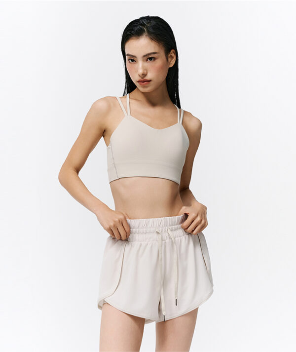 JU ACTIVE Low-intensity stripe sports BRA - White Gray