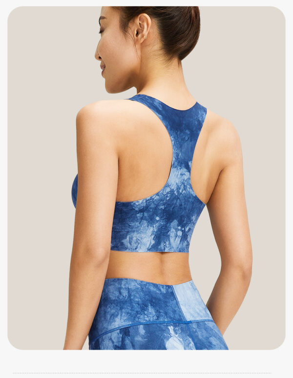 Tie-Dye Yoga Bra - Blue Ink Back