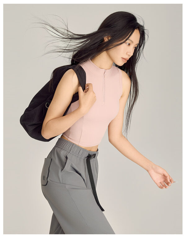 Stand collar sports bra