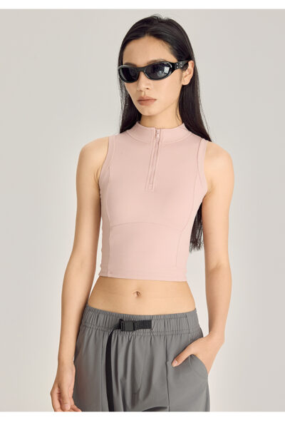 Stand collar sports bra