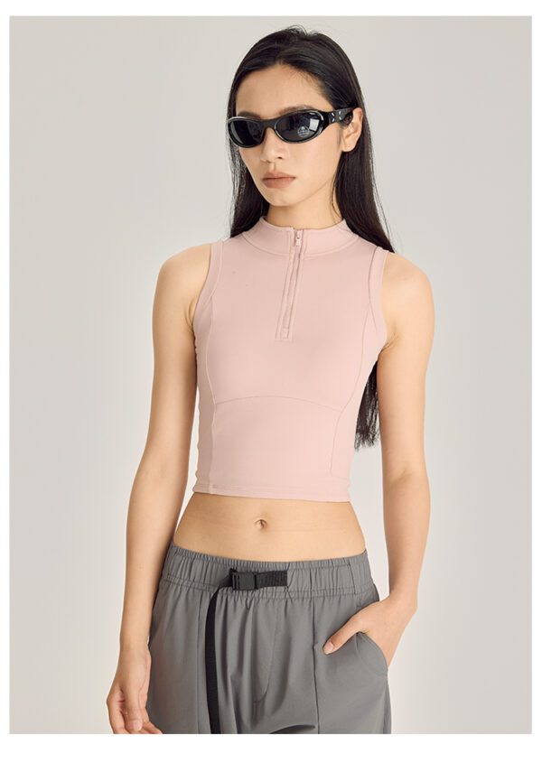 Stand collar sports bra