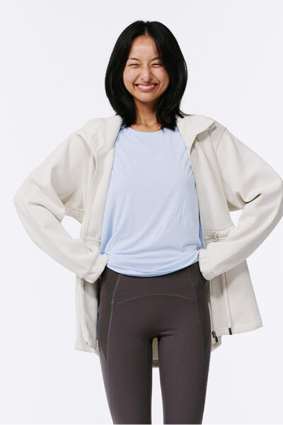 Cloud Soft Drawstring Sports Jacket - White