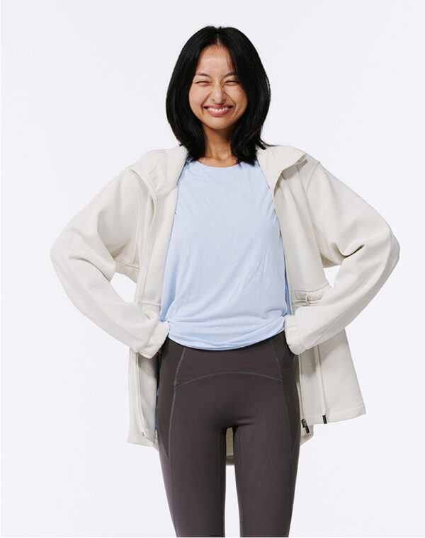Cloud Soft Drawstring Sports Jacket - White