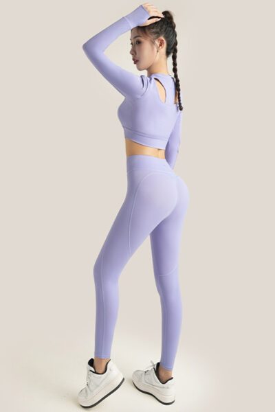 JU ACTIVE Heart Hip Yoga Pants -Purple