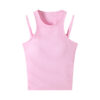 Double Strap Vest - Pink Front
