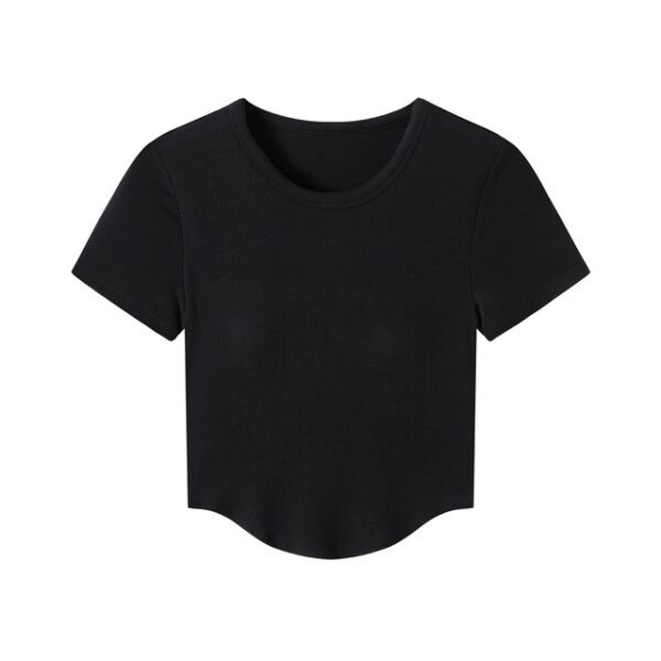 Short-Sleeved T-Shirt with Cup - Black