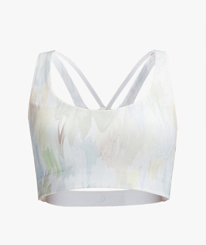 JU ACTIVE Medium Strength Printed Sports Bra - Iris