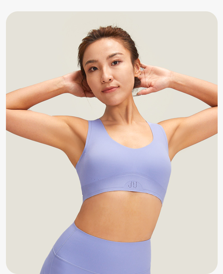 Basic Beautiful Back Sports Bra -Purple