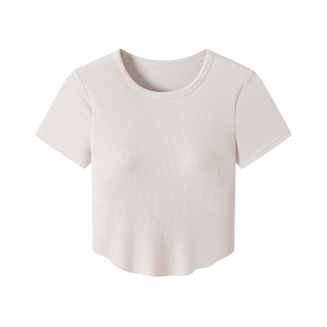 Short-Sleeved T-Shirt with Cup - White
