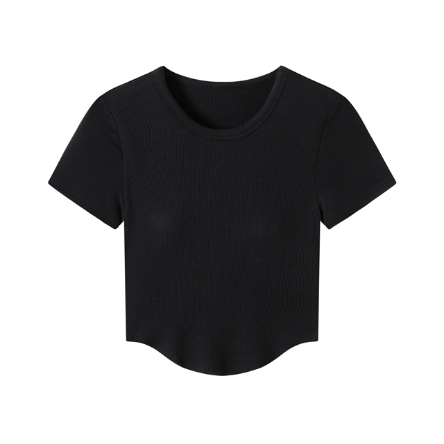Short-Sleeved T-Shirt with Cup - Black